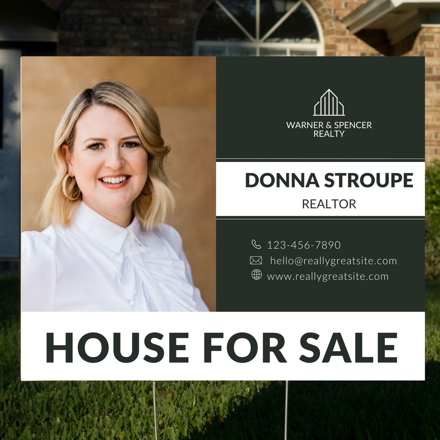 Custom Real Estate Yard Sign with Photo – Realtor “For Sale” Sign