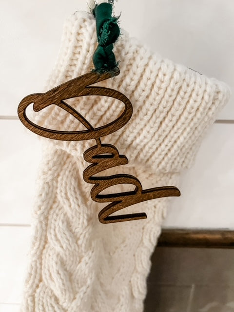 Wooden Stocking Name cut-out