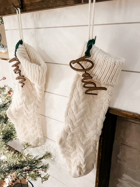 Wooden Stocking Name cut-out