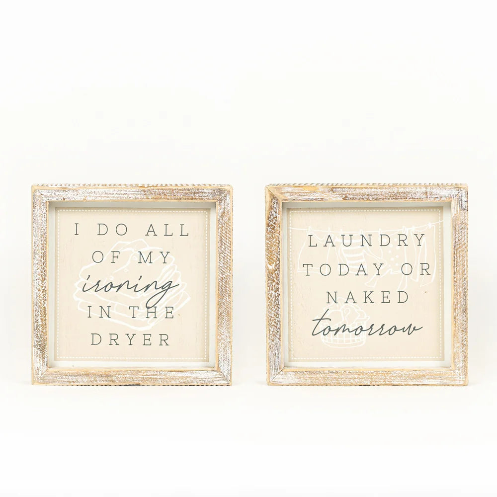 Reversible Laundry Sign 7x7x1.5