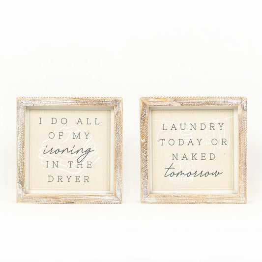 Reversible Laundry Sign 7x7x1.5