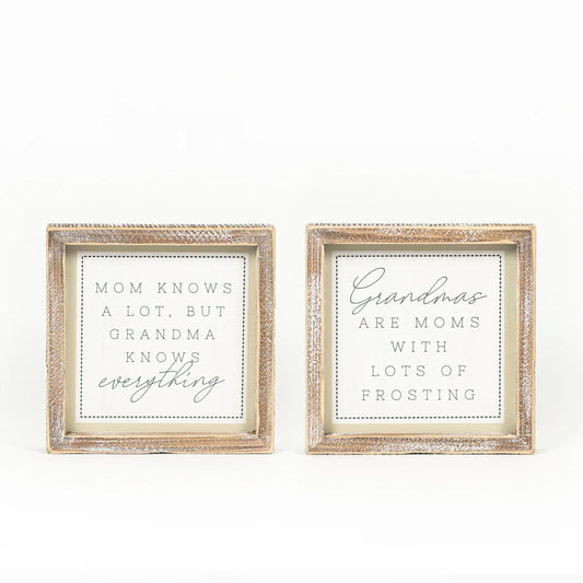 Reversible Grandma sign 7x7x1.5