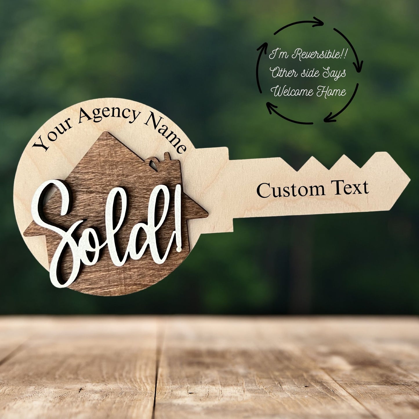 Reversible SOLD Key Sign – Personalized Realtor Closing sign