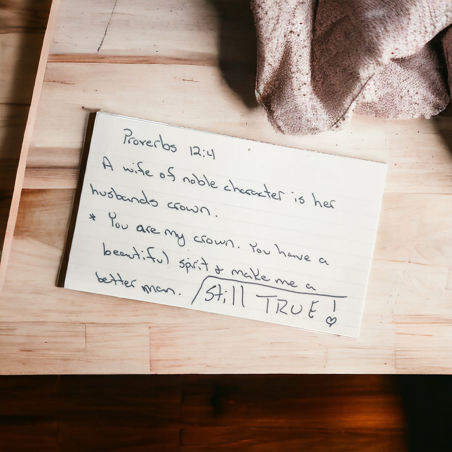 Handwritten note engraved shadowbox