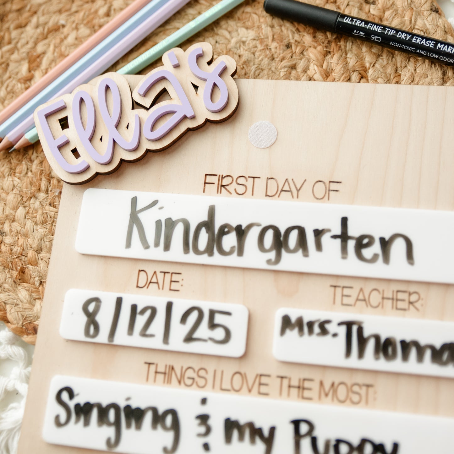 Personalized First & Last Day School Sign – Wooden Reusable Board