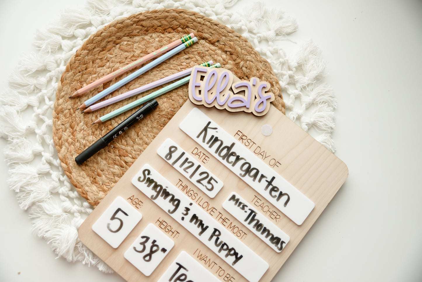Personalized First & Last Day School Sign – Wooden Reusable Board