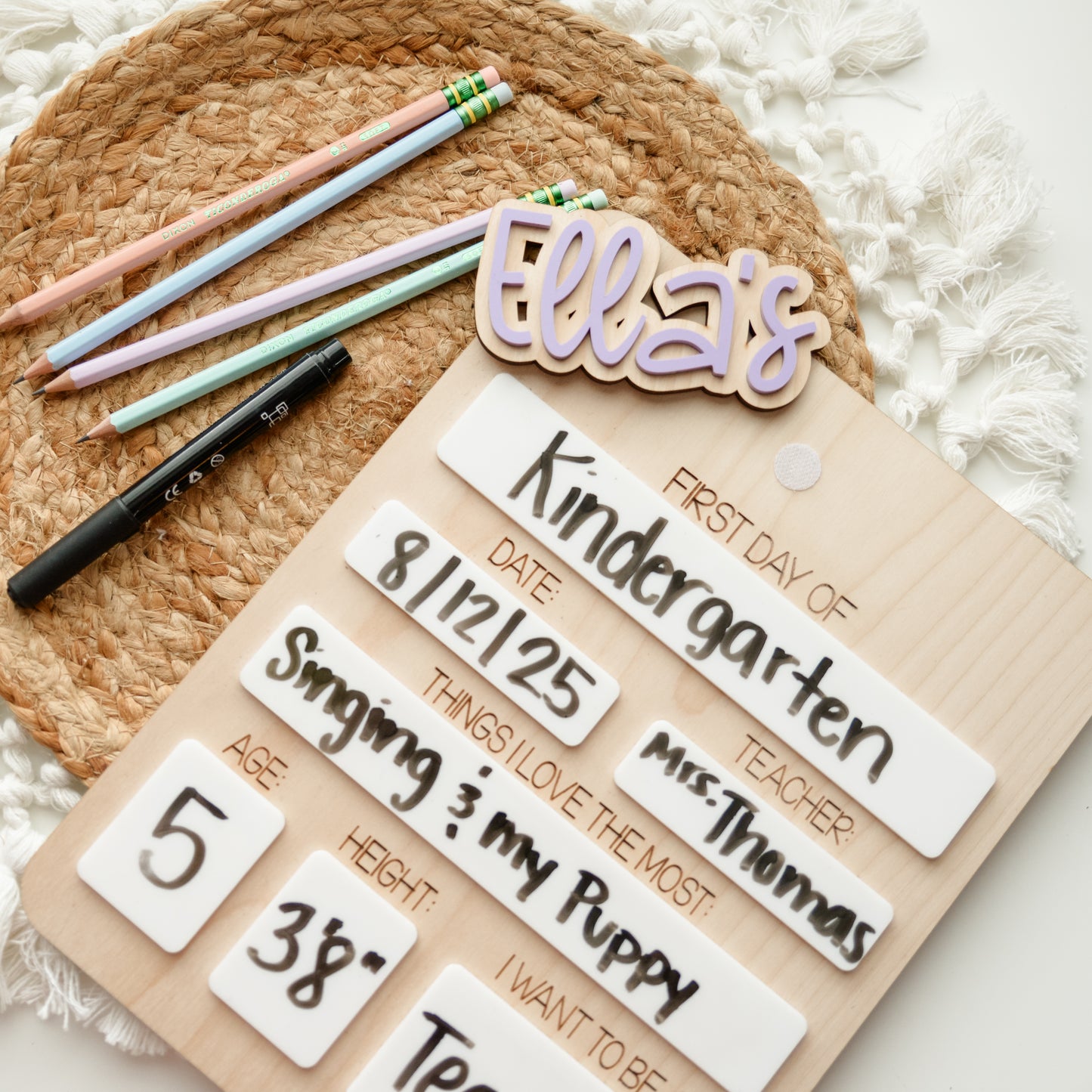 Personalized First & Last Day School Sign – Wooden Reusable Board