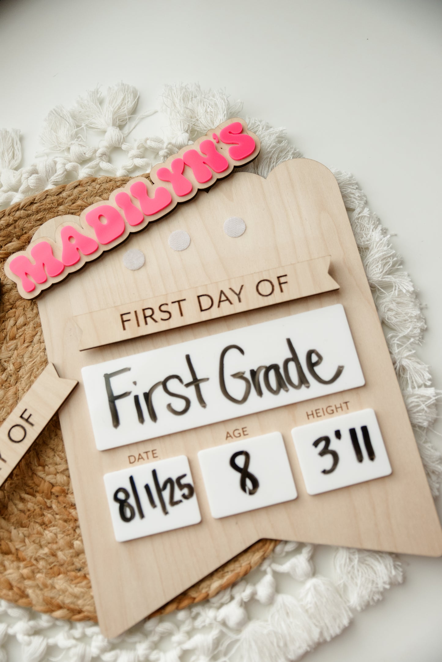 Personalized First & Last Day School Sign – Wooden Reusable Board