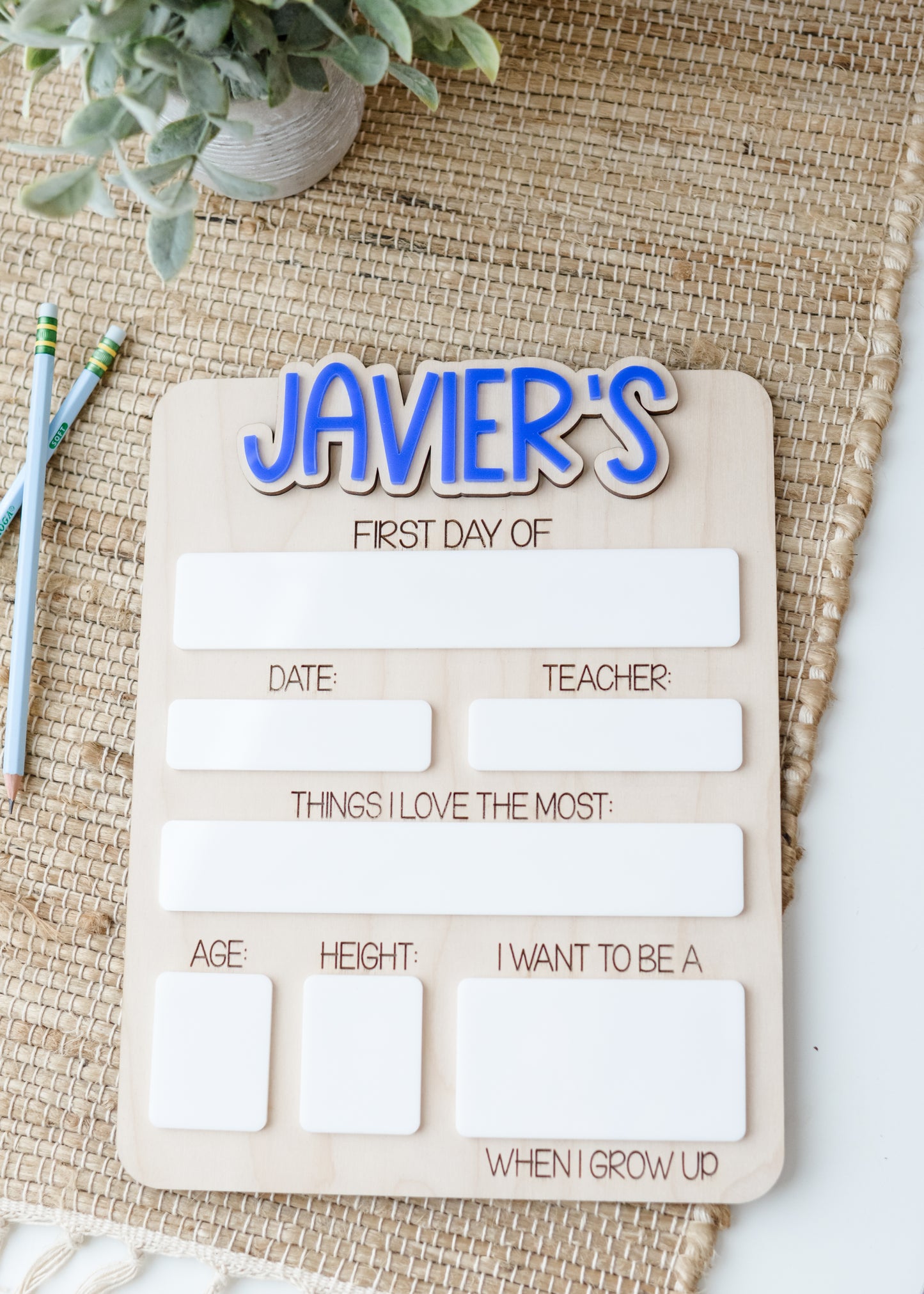 Personalized First & Last Day School Sign – Wooden Reusable Board
