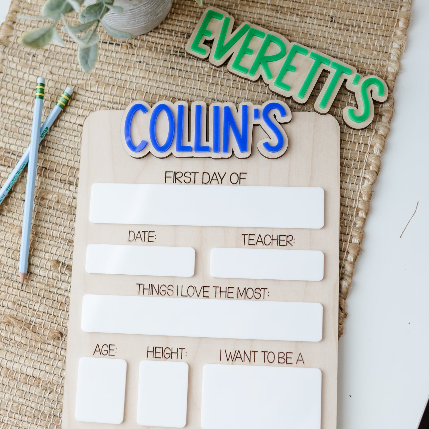 Personalized First & Last Day School Sign – Wooden Reusable Board