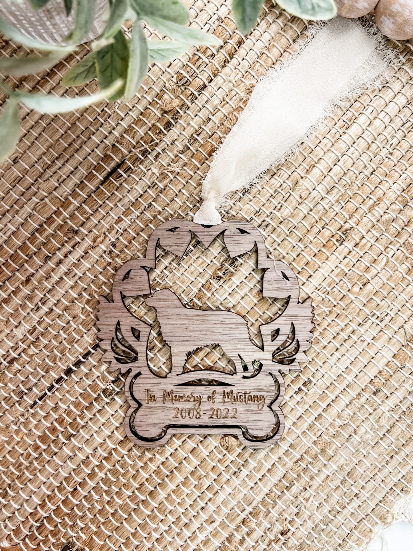 Dog Memorial Ornament- Multiple Breed-Personalized