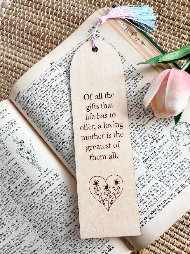 Engraved Wooden Bookmark for Moms – Mother's Day, Birthday & Just Because Gift