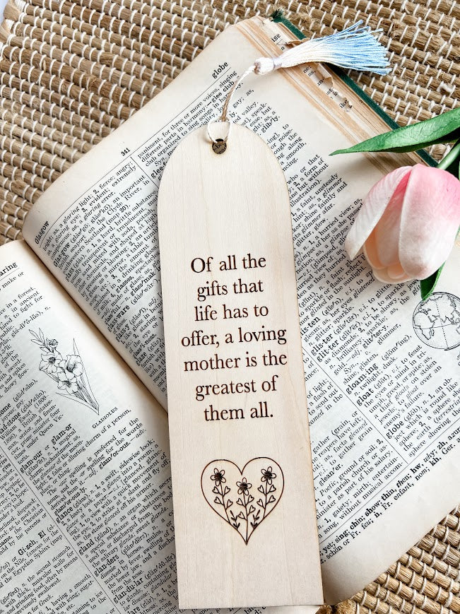 Engraved Wooden Bookmark for Moms – Mother's Day, Birthday & Just Because Gift