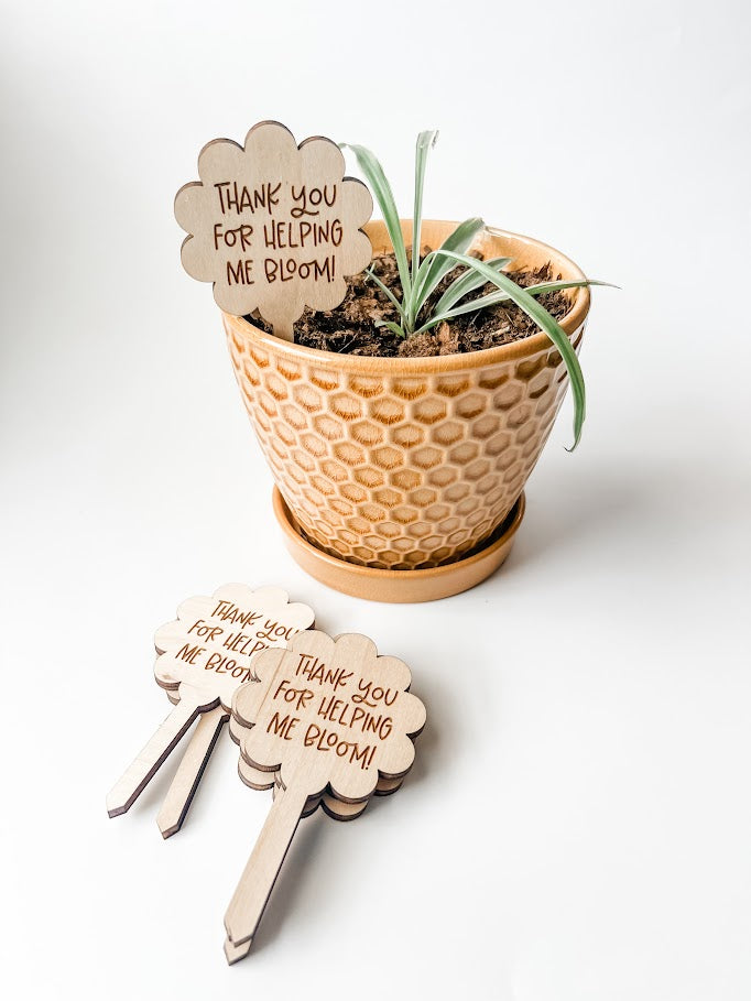 plant pot thank you for helping me grow Teacher Appreciation Plant Stake: "Thank You For Helping Me Bloom!"