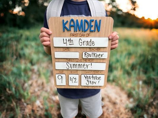 Custom First Day of School Dry Erase Sign – Personalized Name Board