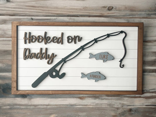 Personalized Hooked on Dad Plaque