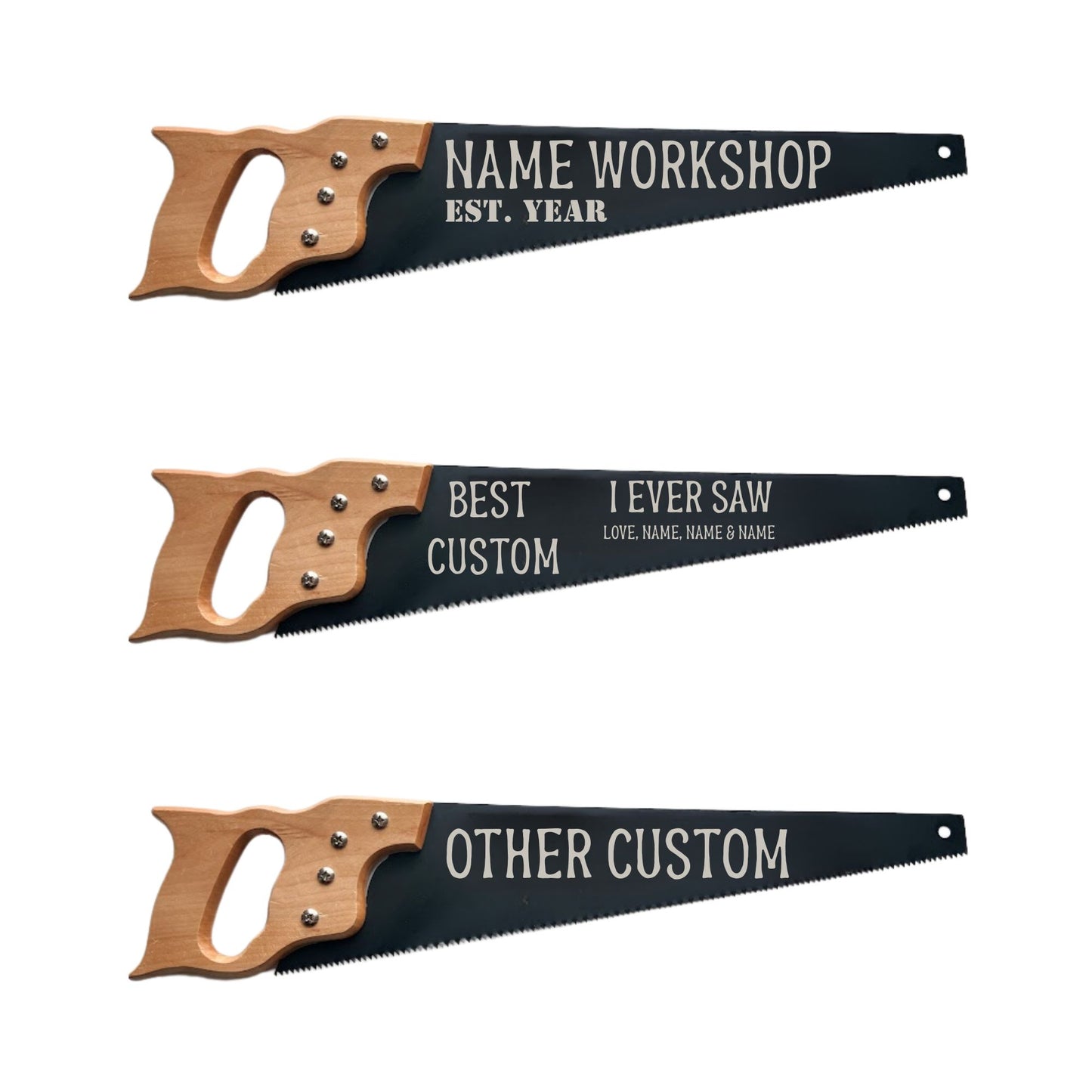 Custom Engraved Display Hand Saw – Personalized Workshop Gift