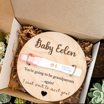 Personalized Wooden Baby Announcement Sign | Pregnancy Keepsake