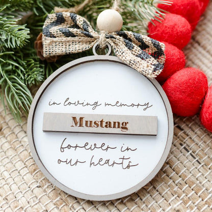 Personalized Memorial Ornament: Engraved In Loving Memory, MDF & Birch