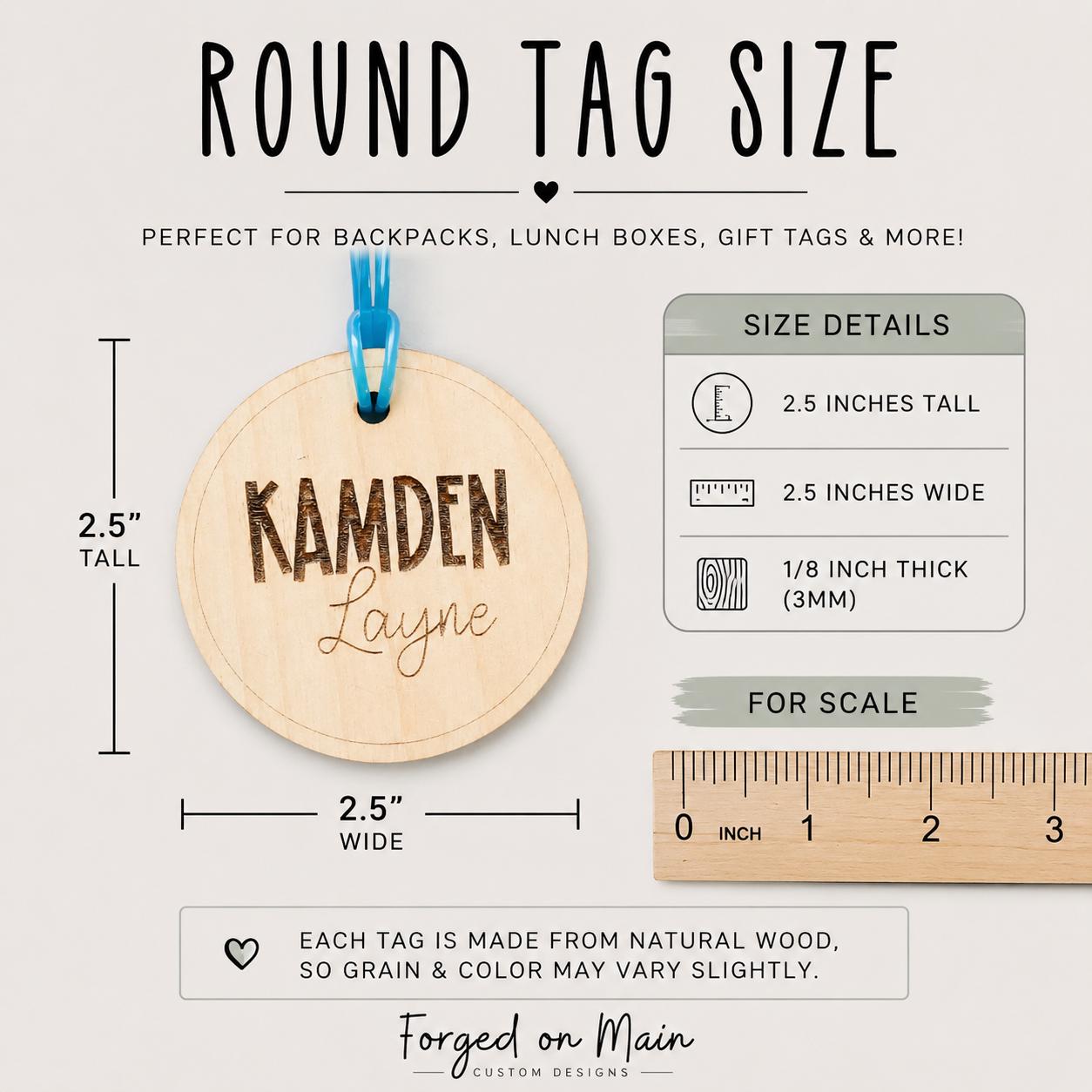 Personalized Backpack Tag- Custom Name Tag for School Bags