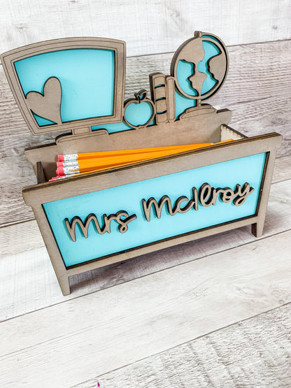 Teacher desk pencil holder 