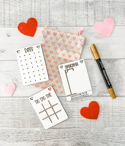 Set of Three Dry Erase Valentines Games | Valentine's Games | Valentines Day gift | Valentines Day Travel Games