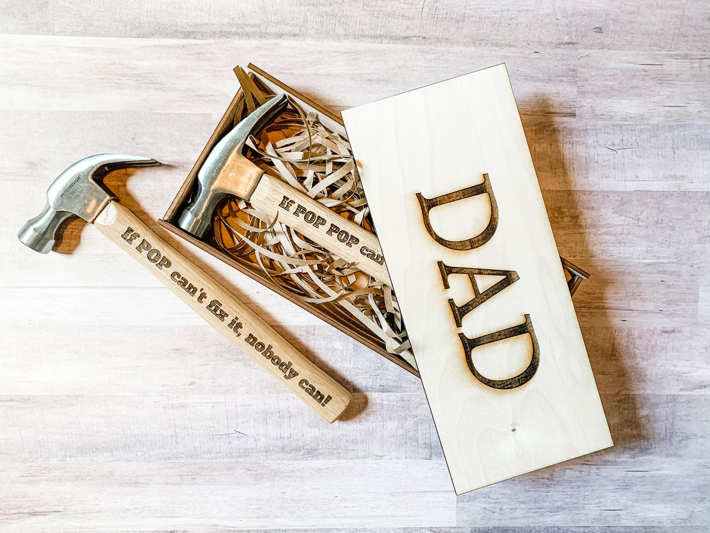 Personalized Engraved Hammer and Wooden Keepsake Box 